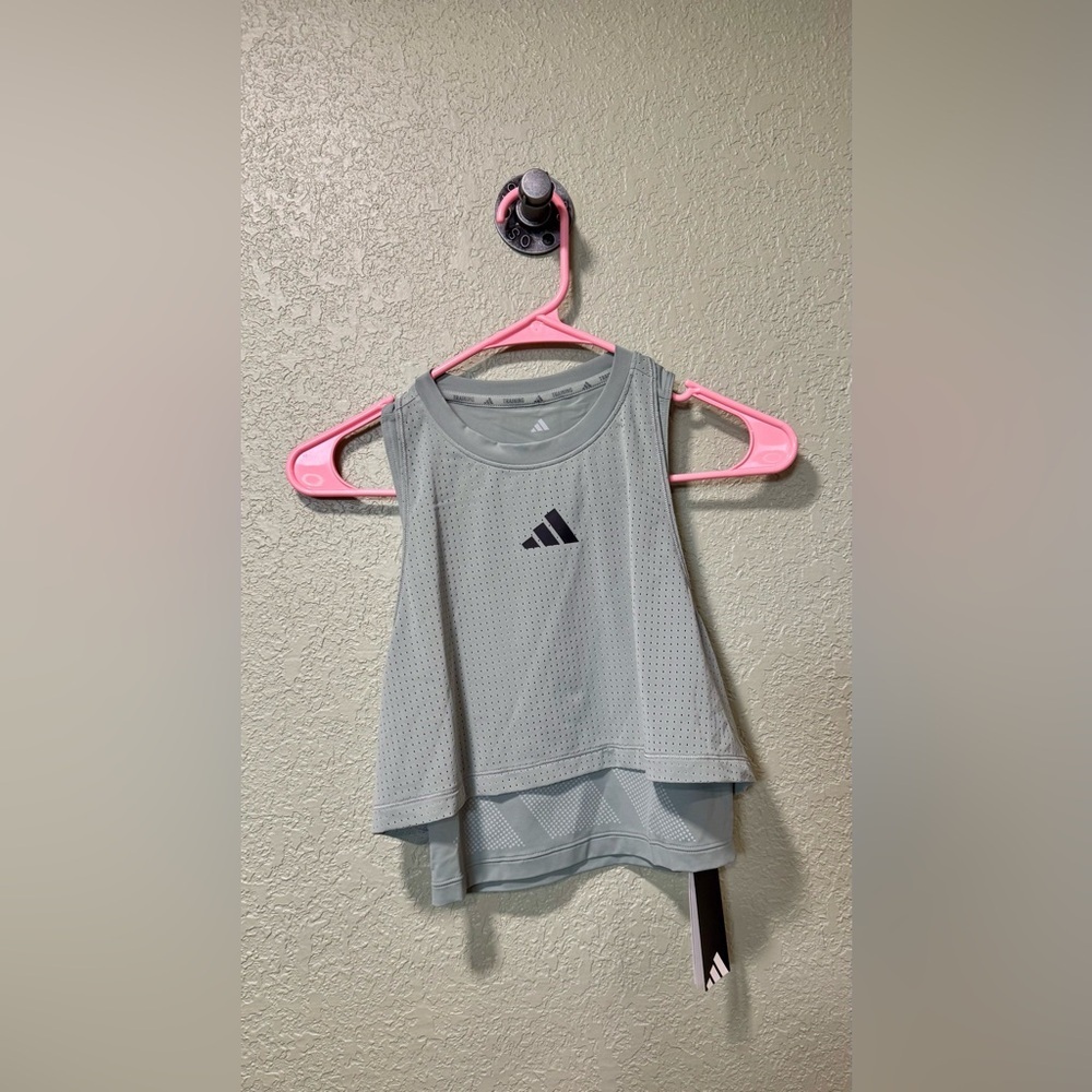 Adidas Womens Tank Top Silver Green NWT S